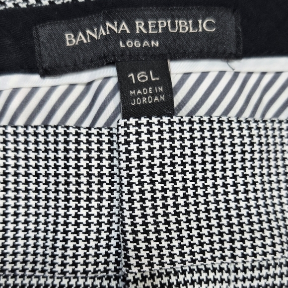 Banana Republic Logan Mini Houndstooth Trousers Career Preppy TALL LONG - Picture 7 of 9